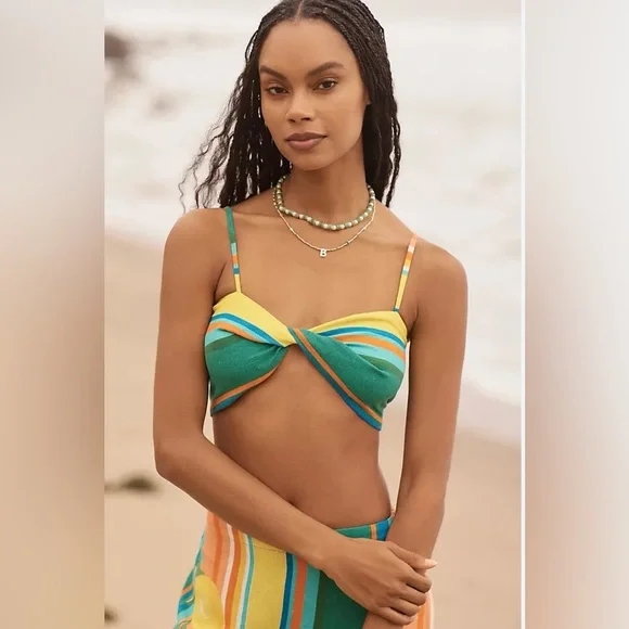 NWT By Anthropologie Linen Crop Top Size Large - Picture 4 of 9